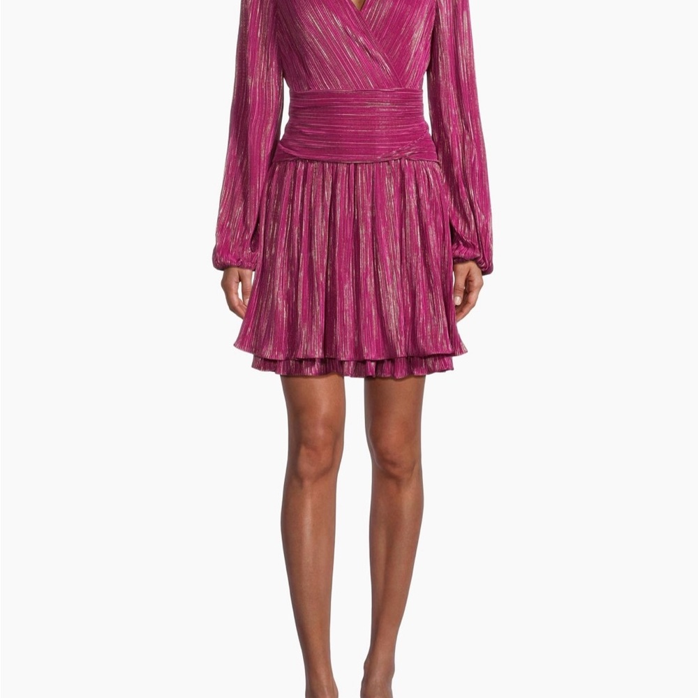 NWT Lilly Pulitzer Jessamie Pink Metallic Shimmer Mini Dress in Mulberry Foil 8 - Picture 2 of 13
